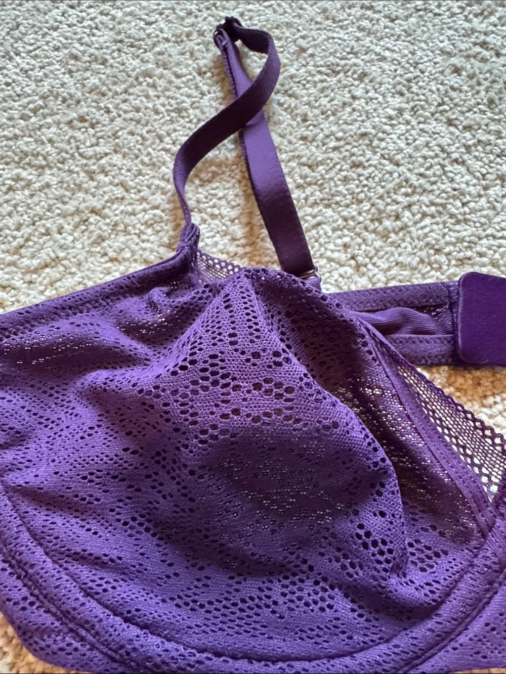 Soma Deep Purple Lace Underwire Bra and Bikini Set